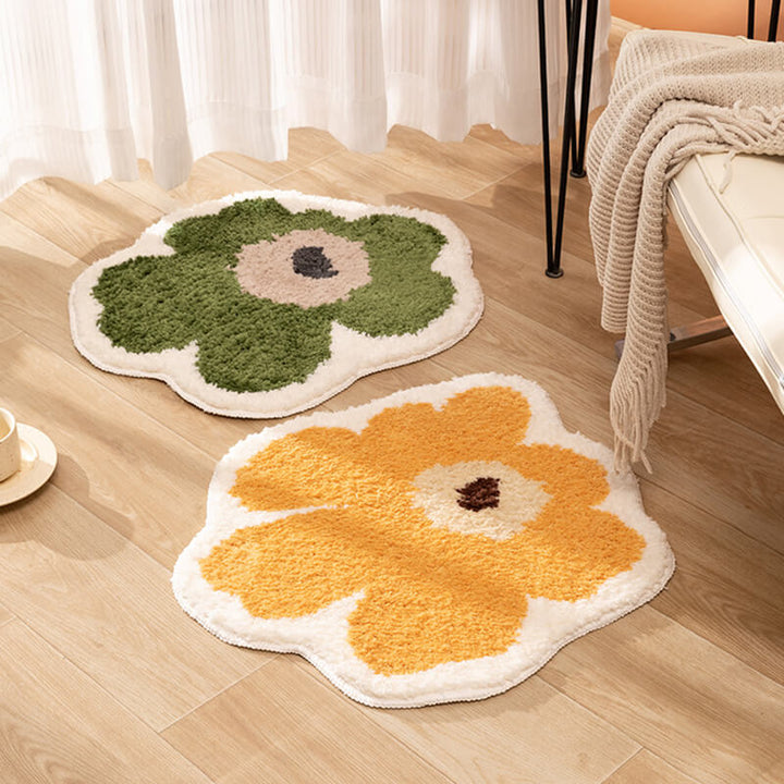 Økologisk Blomstret Tæppe i Polyesterfiber 100 cm