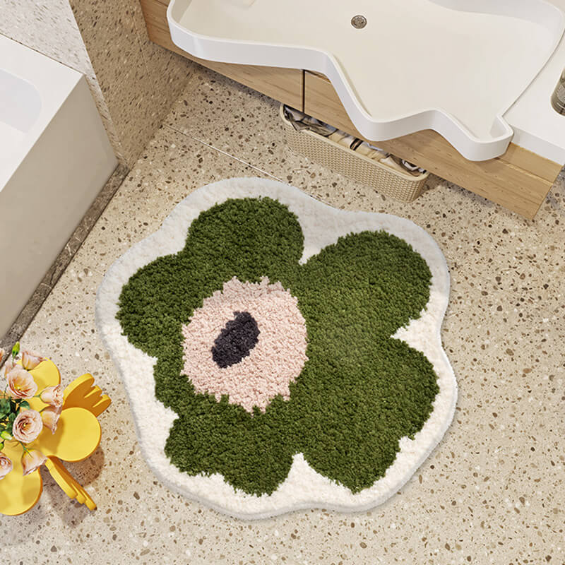 Økologisk Blomstret Tæppe i Polyesterfiber 100 cm
