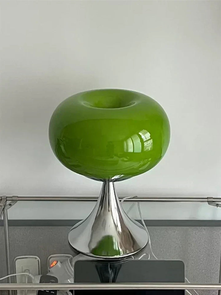 Æbleformet Glas Bordlampe med Varm Nostalgisk Belysning