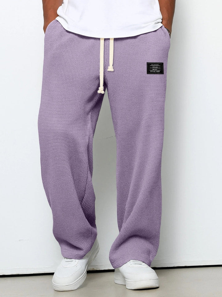 Freizeithose med Kordelzug og Struktur-Optik