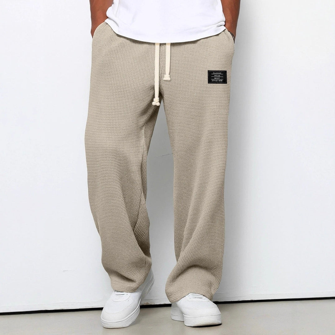 Freizeithose med Kordelzug og Struktur-Optik