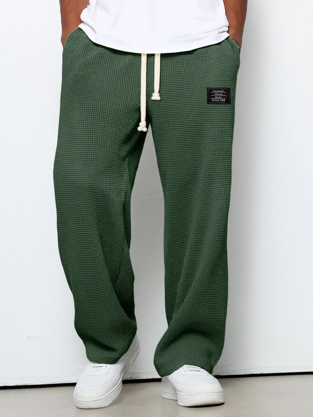Freizeithose med Kordelzug og Struktur-Optik