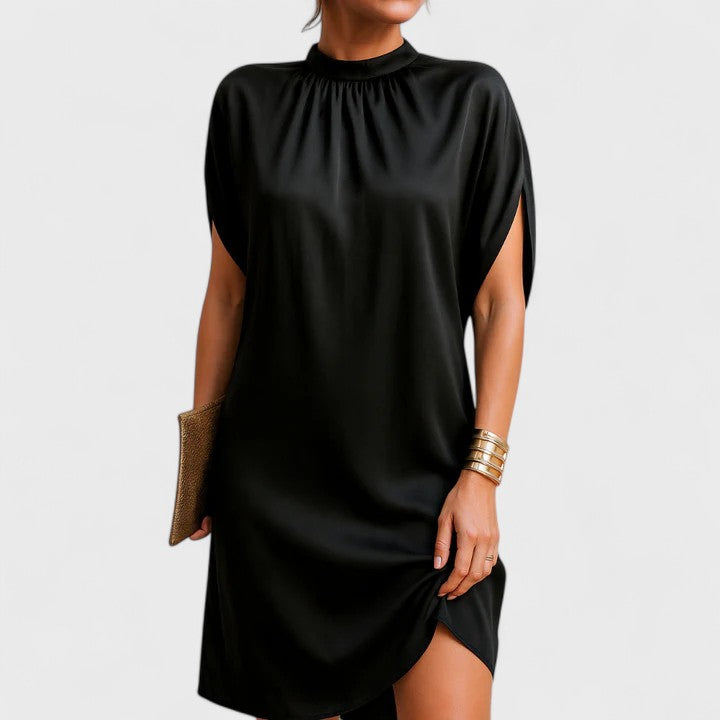Mara | Kvinders Mock Neck Mini Kjole med Split Ærmer til Udfordringer