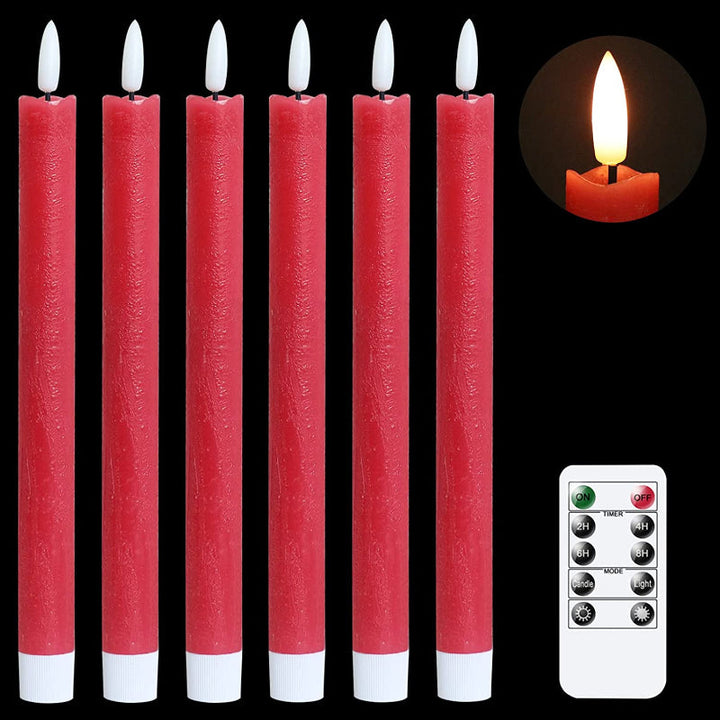 Flammefrie Stearinlys i Ægte Voks med Fjernbetjening og Timer