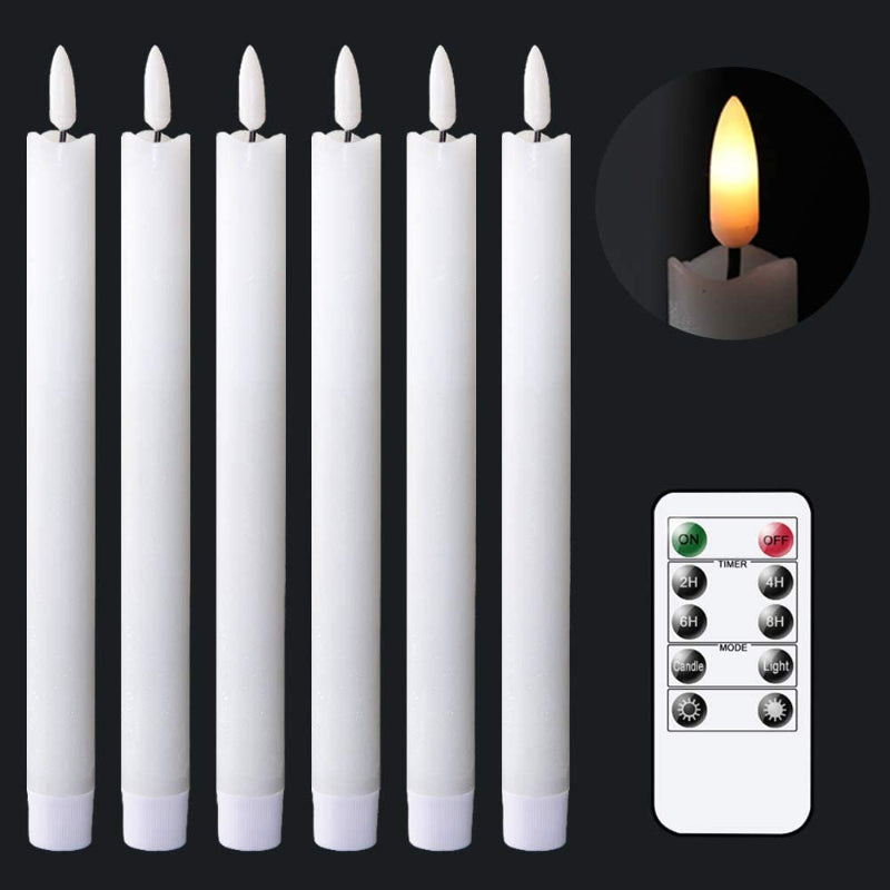 Flammefrie Stearinlys i Ægte Voks med Fjernbetjening og Timer