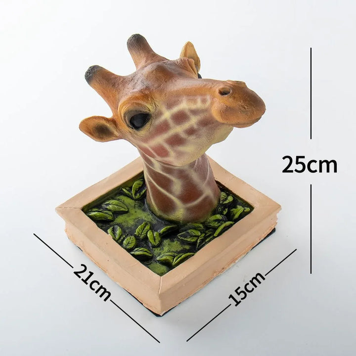 Realistisk 3D Giraffehoved Vægskulptur