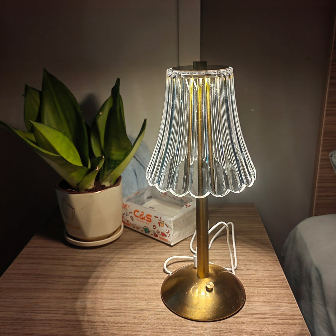 Elegant Guldbærbar LED Bordlampe med Hurtig Opladning