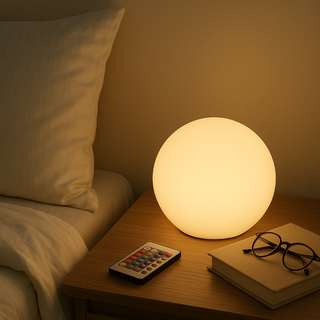 Farveskiftende LED Bordlampe med Fjernbetjening - Genopladelig USB