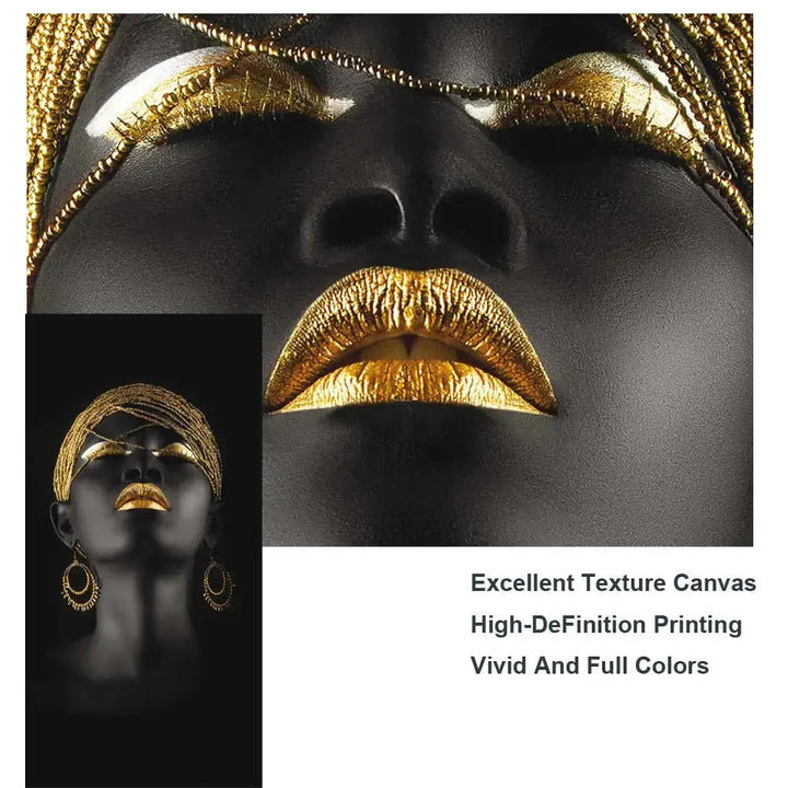 Elegant Golden Lady Canvas Kunst i Høj Opløsning