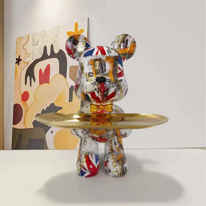 Graffiti Bjørn Skulptur i Harpiks - Moderne Street Art Dekor