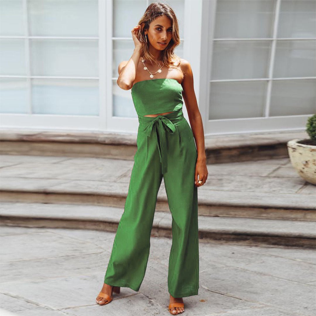 Sandy | Kvinder Strapless Bred Ben Jumpsuit med Båndliv