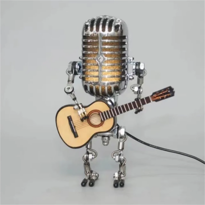 Robot Bordlampe med Justerbar Lysstyrke og Guitar Design
