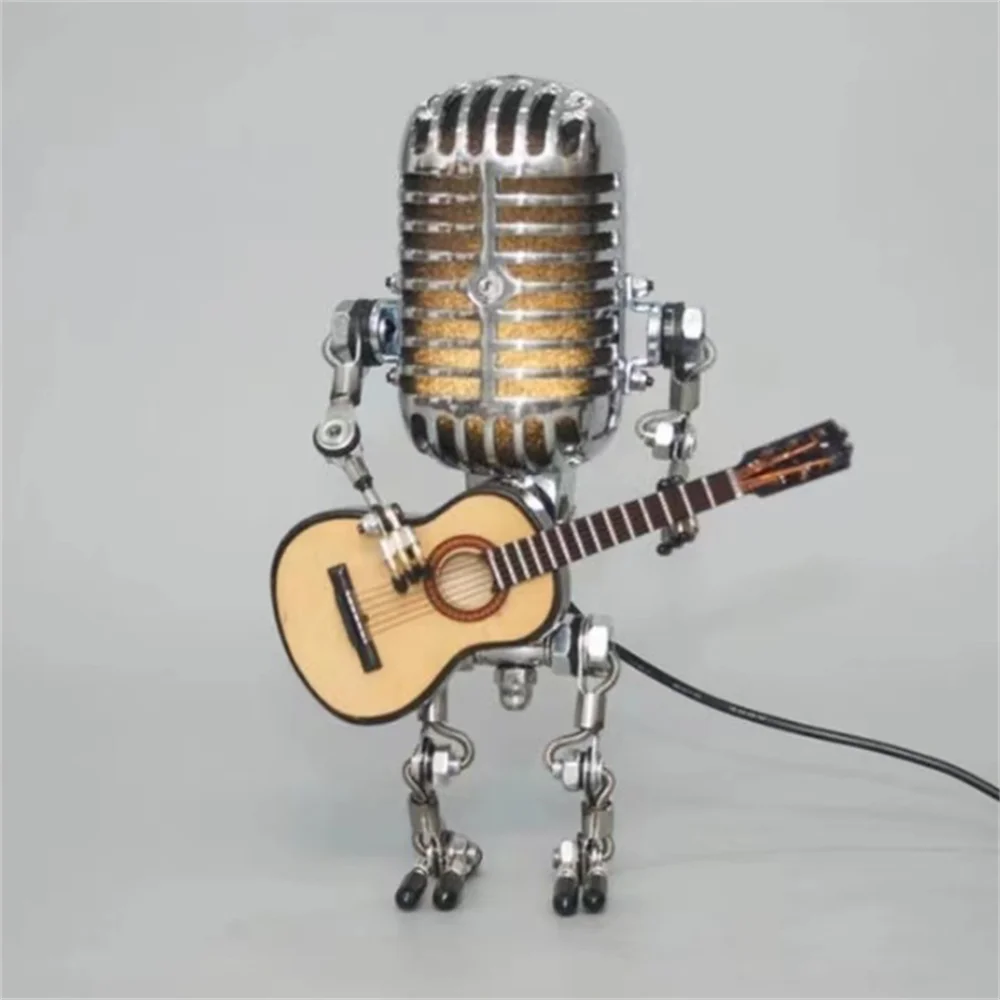 Robot Guitar Bordlampe med Justerbart Dæmpbart LED Lys