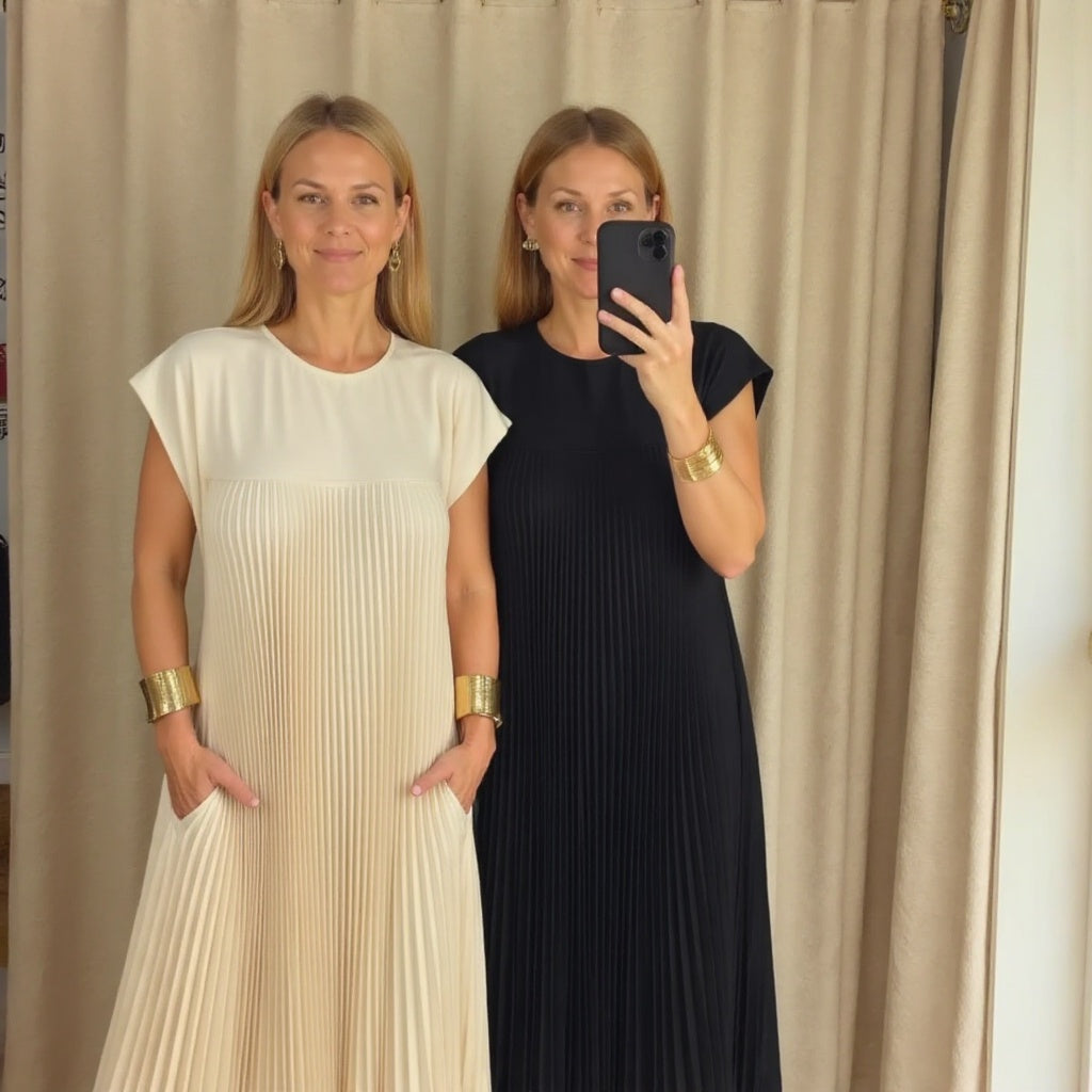 Fern | Kvinders Flydende Plisseret Maxi Kjole Cocktail