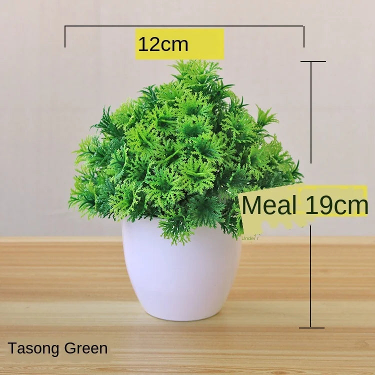 Mini Bonsai Plante i Plast til Skrivebordsdekoration