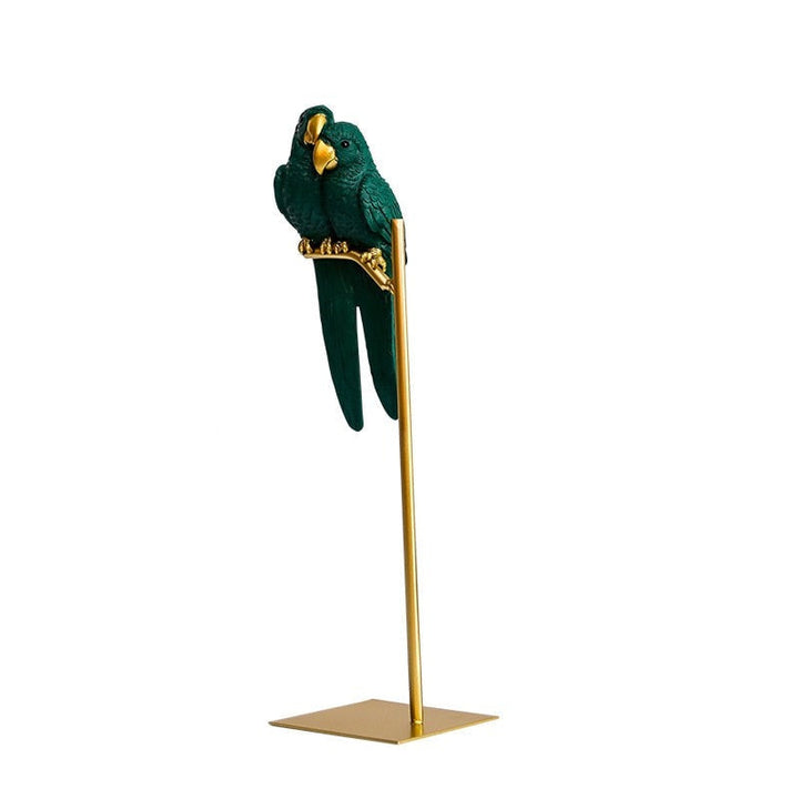 Dekorativ Lovebird Skulptur i Metal og Harpiks