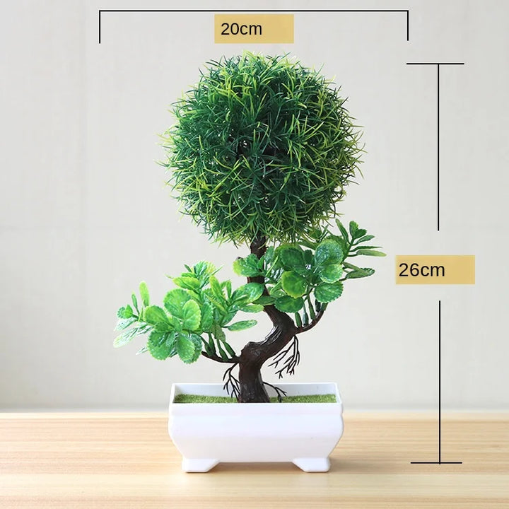 Mini Bonsai Plante i Plast til Skrivebordsdekoration