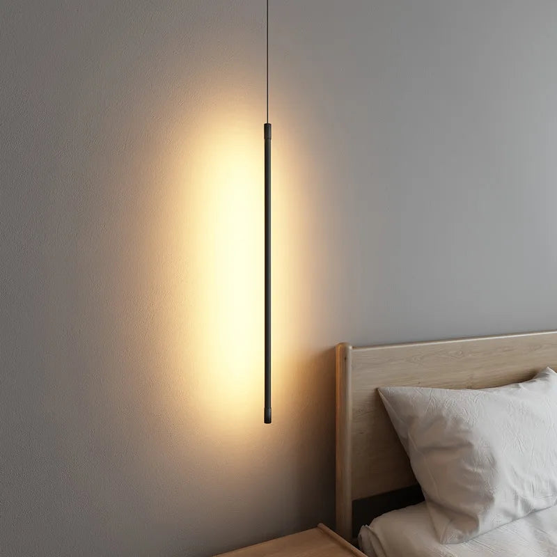 Minimalistisk Sort LED Pendellampe med 16W Indbygget Lys