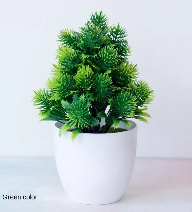 Mini Bonsai Plante i Plast til Skrivebordsdekoration