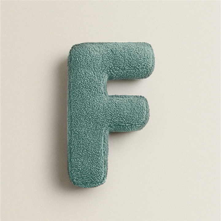 Alfabet Bogstav Pude i Kastanjebrun Fleece