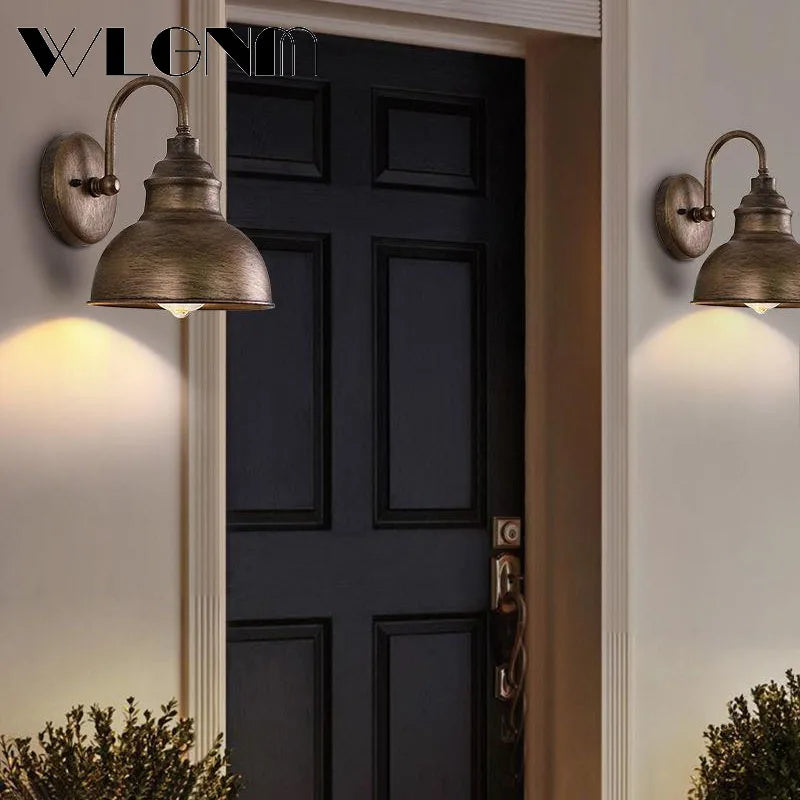 Vejrbestandig Vintage Jern Udendørs Væglampe med LED-pære