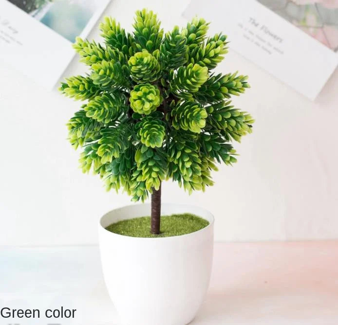 Mini Bonsai Plante i Plast til Skrivebordsdekoration