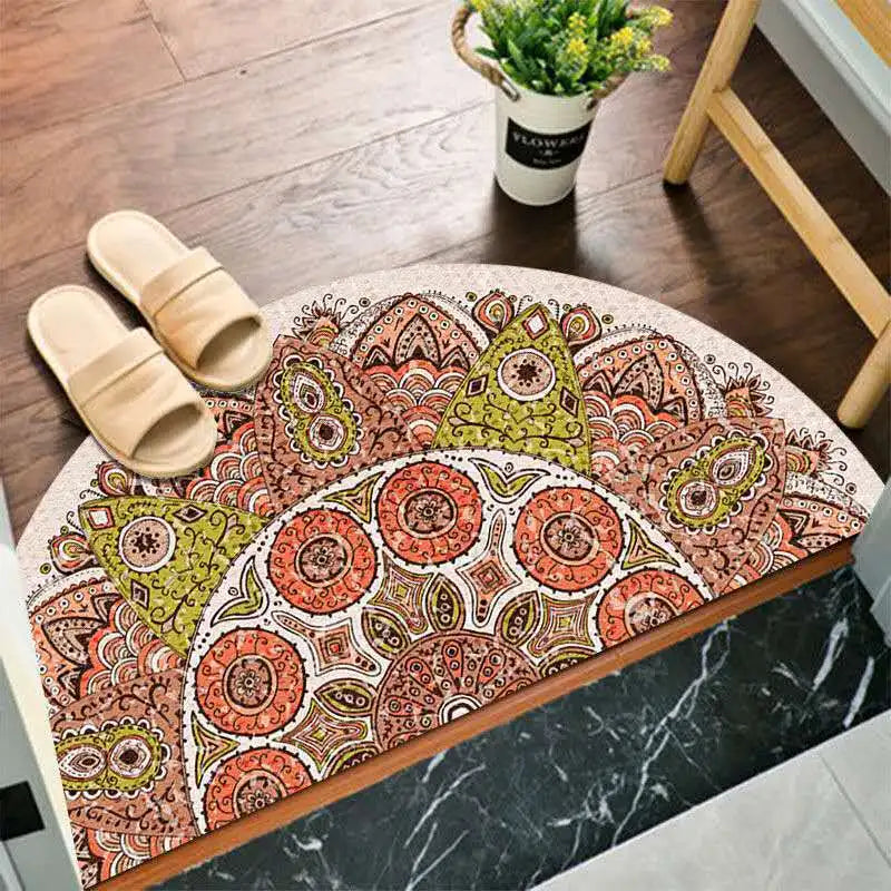Skridsikker Bohemian Halvmåne Dørmåtte i Polyester
