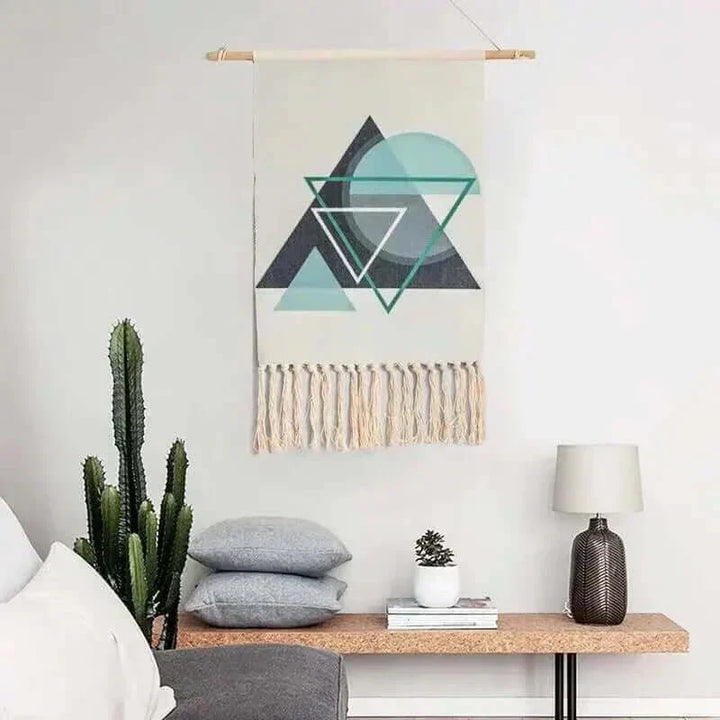 Håndlavet Bomulds Makramé Vægophæng 50x70 cm