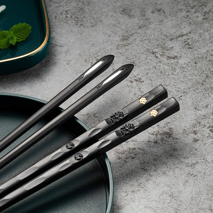 Elegant Legerings Spisepinde Sæt - 5 Par, Opvaskemaskinevenlige