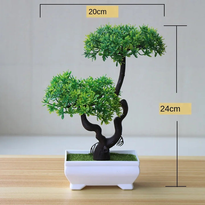 Mini Bonsai Plante i Plast til Skrivebordsdekoration