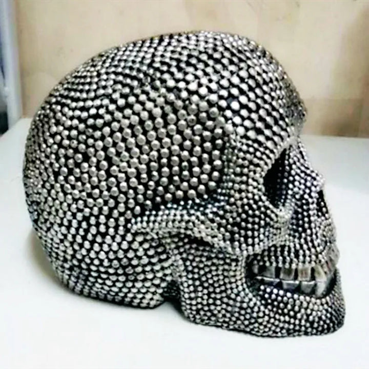 Elegant Harpiks Kranium Skulptur i Sølv og Guld