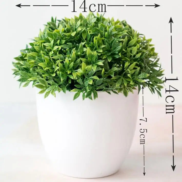 Mini Bonsai Plante i Plast til Skrivebordsdekoration