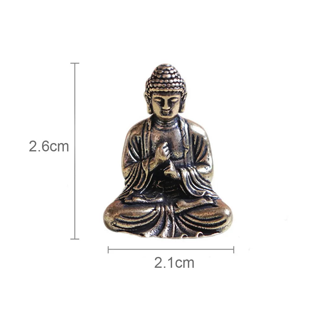 Mini Messing Buddha Statuer - Sæt af 10 til Kontorindretning