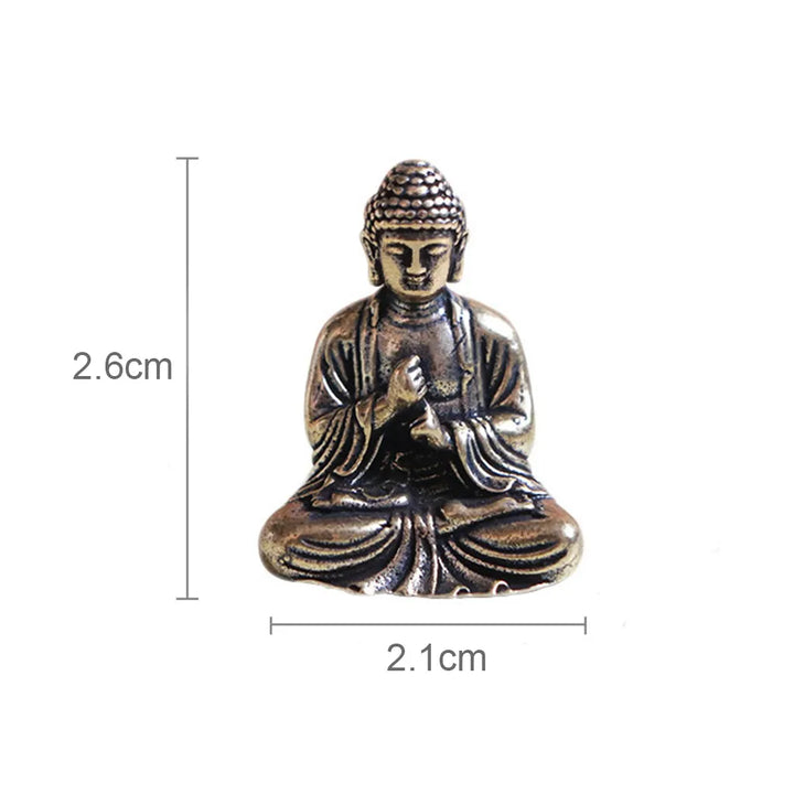 Mini Messing Buddha Statuer - Sæt af 10 til Kontorindretning