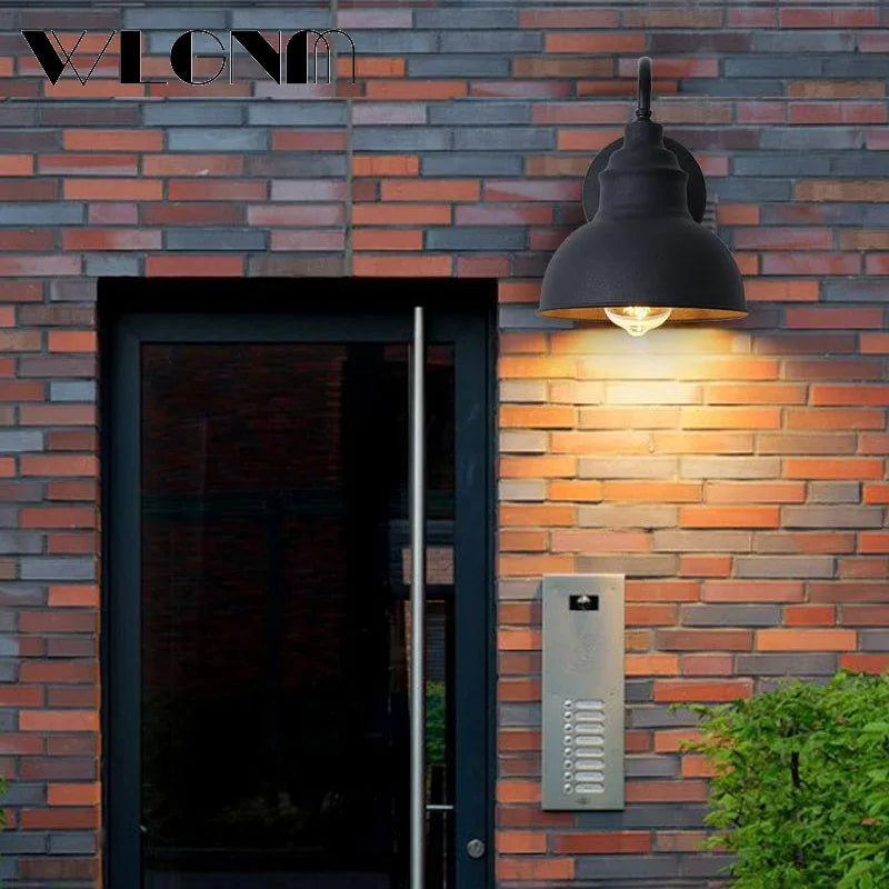 Vejrbestandig Vintage Jern Udendørs Væglampe med LED-pære