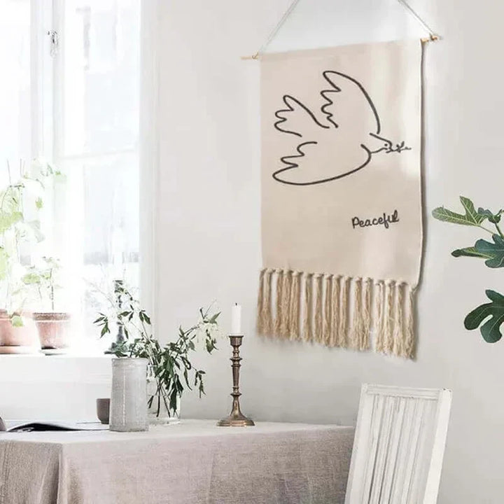 Håndlavet Bomulds Makramé Vægophæng 50x70 cm
