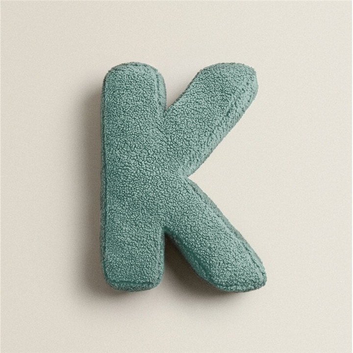 Alfabet Bogstav Pude i Kastanjebrun Fleece