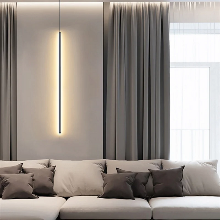 Minimalistisk Sort LED Pendellampe med 16W Indbygget Lys