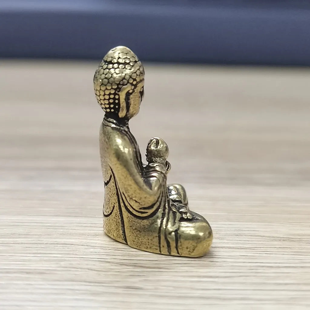 Mini Messing Buddha Statuer - Sæt af 10 til Kontorindretning
