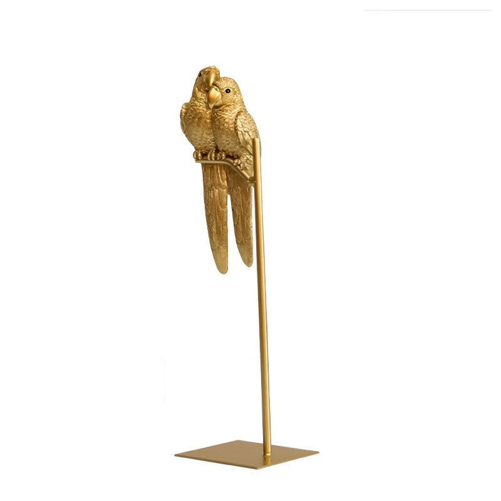 Dekorativ Lovebird Skulptur i Metal og Harpiks