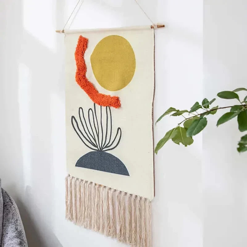 Håndlavet Bomulds Makramé Vægophæng 50x70 cm