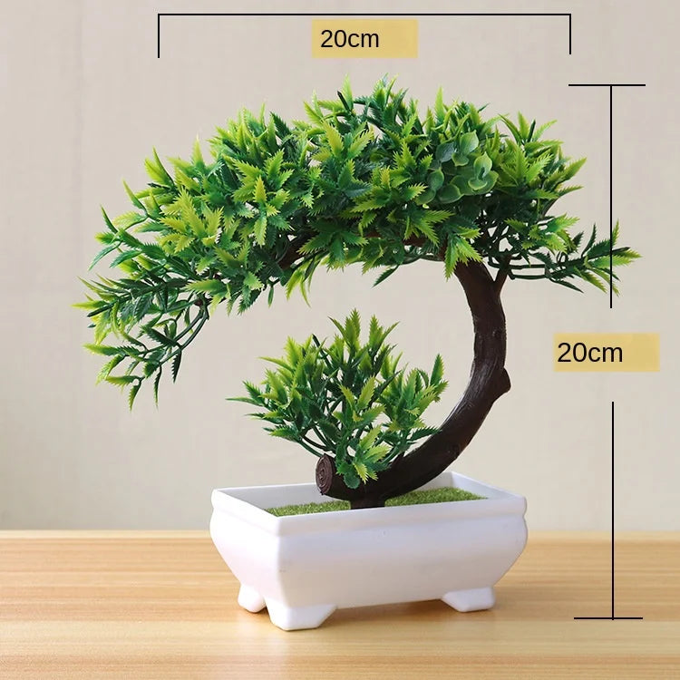 Mini Bonsai Plante i Plast til Skrivebordsdekoration