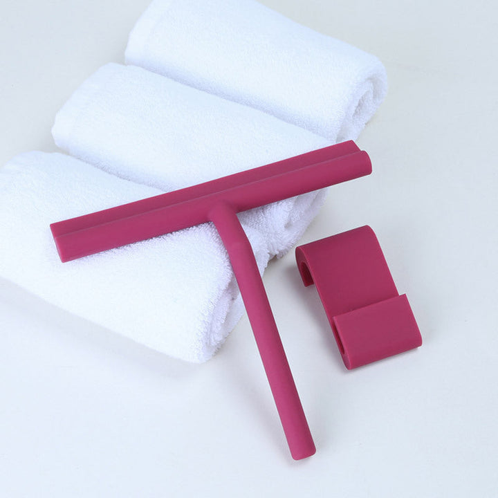 Retro Silikone Brusevægtskraber med Holder - Stribefri Rengøring i Turkis eller Fuchsia