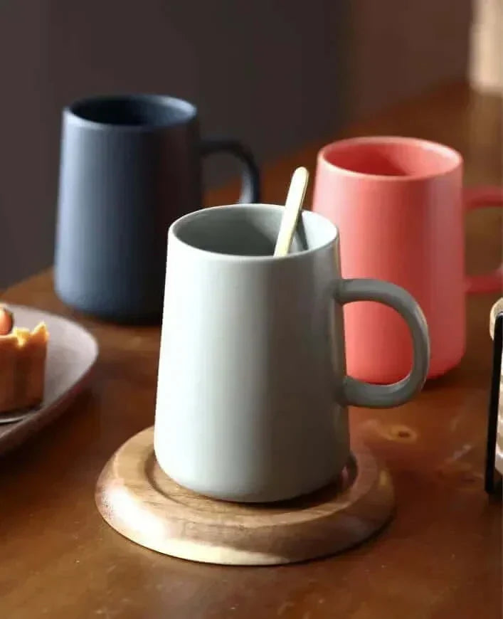 Ekstra-Stor Stentøjs Kaffe Kop 15 oz i Brun eller Grå