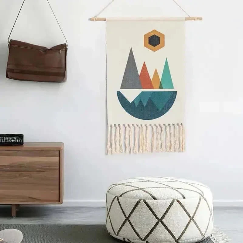 Håndlavet Bomulds Makramé Vægophæng 50x70 cm