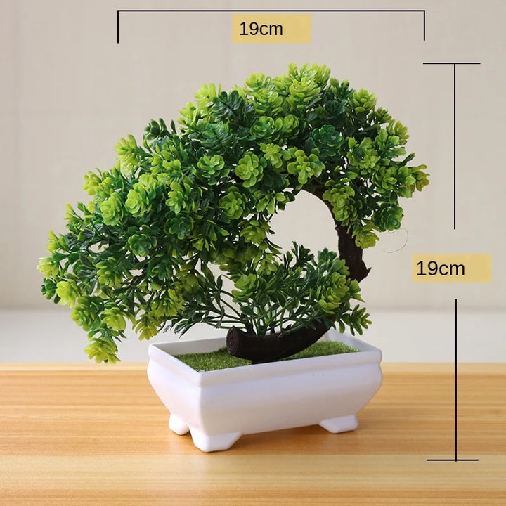 Mini Bonsai Plante i Plast til Skrivebordsdekoration
