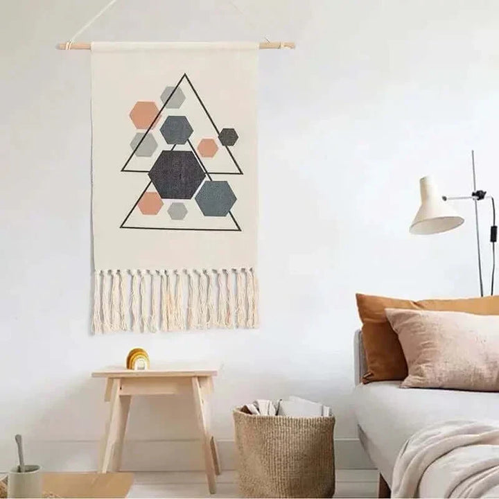 Håndlavet Bomulds Makramé Vægophæng 50x70 cm