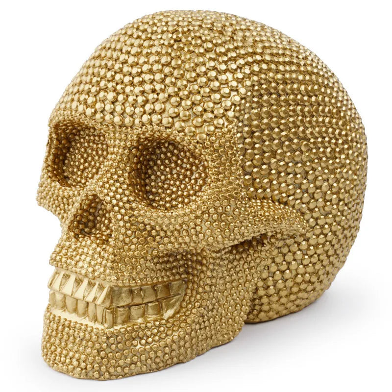 Elegant Harpiks Kranium Skulptur i Sølv og Guld