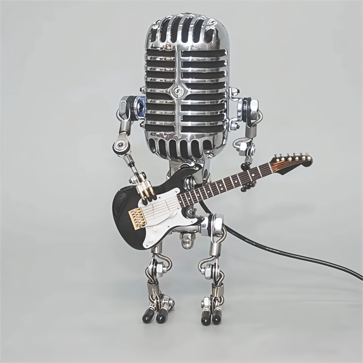 Robot Bordlampe med Dæmpbart LED Lys og Guitar Design