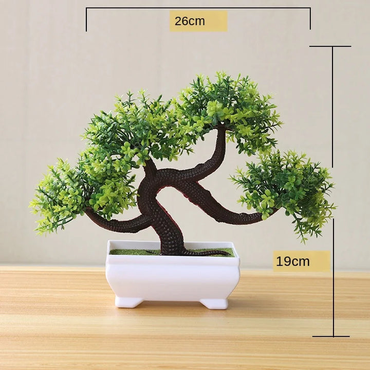 Mini Bonsai Plante i Plast til Skrivebordsdekoration
